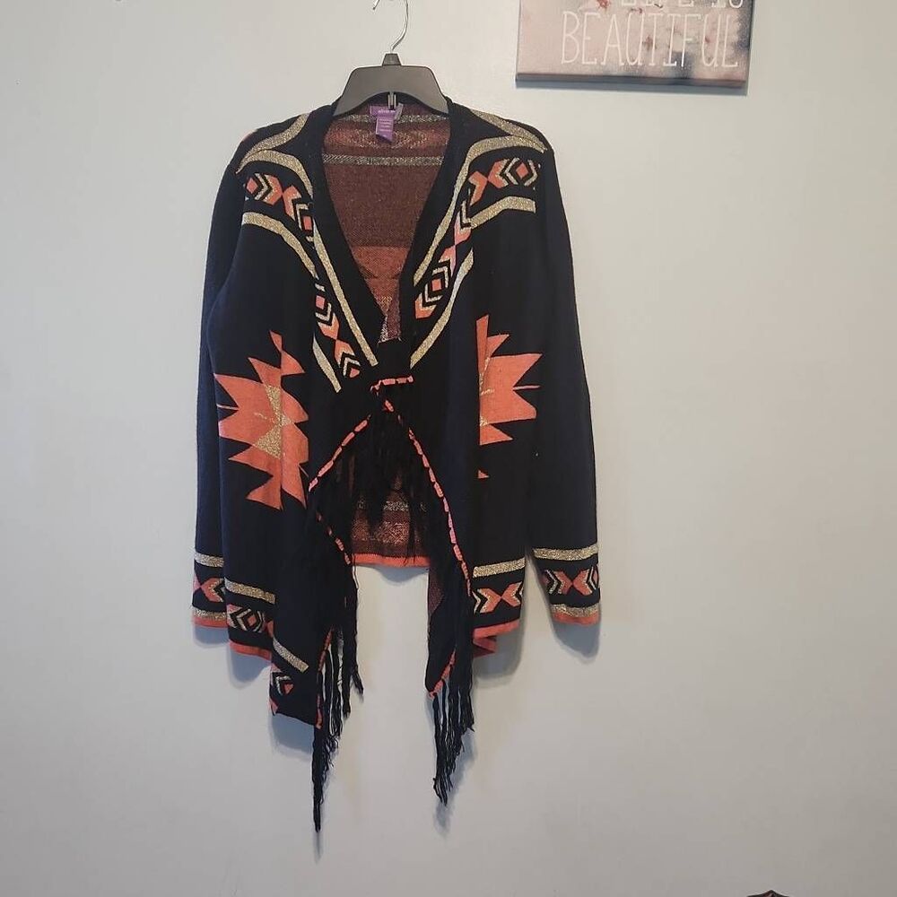 OLIVIA M Tribal Print Open-Front Cardigan Size XL
